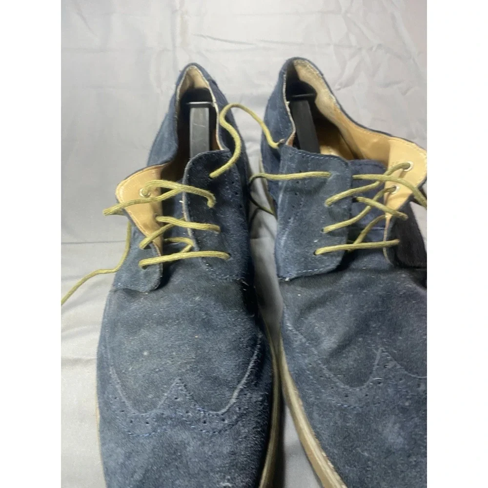 Calvin Klein Faxon Wingtip Derby Shoes Navy Suede Men's Size 13M Dress Casual